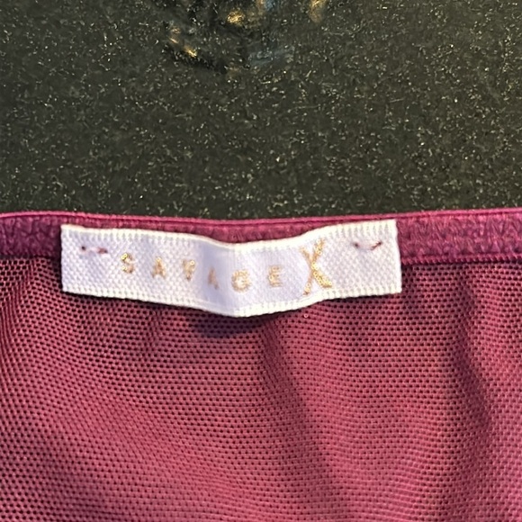 SAVAGE X Fenty by Rihanna NWOT Deep Wine Color Lace Two Piece Set Bra and Panty - Picture 6 of 7